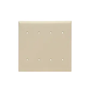 PASS AND SEYMOUR SP44-I Blank Wall Plate, Strap Mounted, 4 Gang, Ivory | CH4BHQ