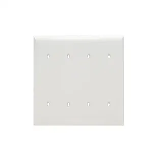 PASS AND SEYMOUR SP44-W Blank Wall Plate, Strap Mounted, 4 Gang, White | CH4BHR