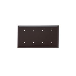 PASS AND SEYMOUR SP44 Blank Wall Plate, Strap Mounted, 4 Gang, Brown | CH4BHN