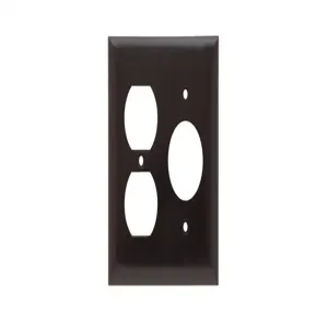 PASS AND SEYMOUR SP78 Combination Opening Wall Plate, 1 Receptacle And 1 Duplex Receptacle, 2 Gang | CH4BQU