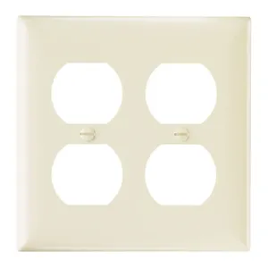 PASS AND SEYMOUR SP82-LA Wall Plate, Duplex Receptacle Opening, 2 Gang, Light Almond | CH4CXG