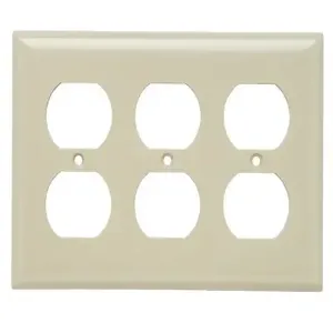 PASS AND SEYMOUR SP83 Wall Plate, Duplex Receptacle Opening, 3 Gang, Brown | CH4CWC