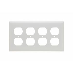 PASS AND SEYMOUR SP84-W Wandplatte, Duplex-Steckdosenöffnung, 4-fach, weiß | CH4CUL