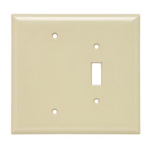 PASS AND SEYMOUR SPO113-I Combination Opening Wall Plate, 1 Toggle Switch And 1 Blank, 2 Gang | CH4BRZ