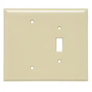 PASS AND SEYMOUR SPJ113-I Combination Opening Wall Plate, 1 Toggle Switch And 1 Blank, 2 Gang | CH4BRY