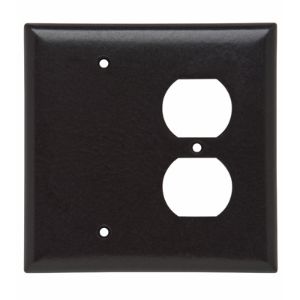 PASS AND SEYMOUR SPJ138 Kombinations-Wandplatte mit Öffnung, 1 Blind- und 1 Duplex-Steckdose, 2-fach | CH4BNY