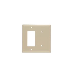 PASS AND SEYMOUR SPJ1426-I Combination Opening Wall Plate, 1 Blank And 1 Decorator, 2 Gang | CH4BNJ