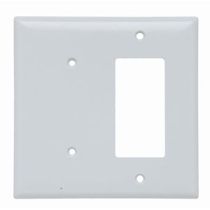 PASS AND SEYMOUR SPJ1426-W Combination Opening Wall Plate, 1 Blank And 1 Decorator, 2 Gang | CH4BNN