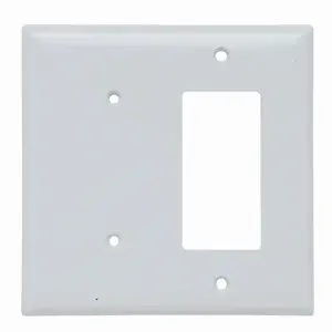 PASS AND SEYMOUR SPJ1426-W Combination Opening Wall Plate, 1 Blank And 1 Decorator, 2 Gang | CH4BNN