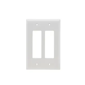 PASS AND SEYMOUR SPJ262-W Decorator Opening Wall Plate, 2 Gang, White | CH4CPL