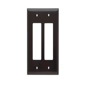 PASS AND SEYMOUR SPJ262 Decorator Opening Wall Plate, 2 Gang, Brown | CH4CNW