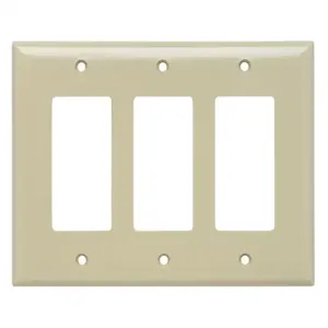 PASS AND SEYMOUR SPJ263-I Decorator Opening Wall Plate, 3 Gang, Ivory | CH4CMZ