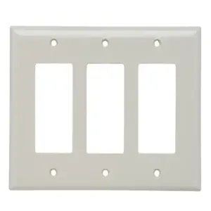 PASS AND SEYMOUR SPJ263-LA Decorator Opening Wall Plate, 3 Gang, Light Almond | CH4CNE