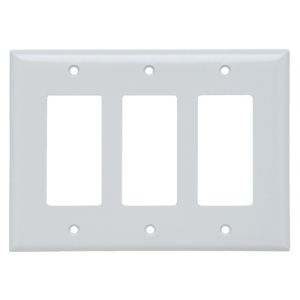 PASS AND SEYMOUR SPJ263-W Decorator Opening Wall Plate, 3 Gang, White | CH4CNJ