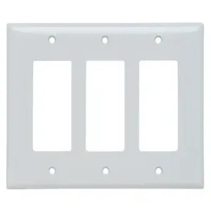 PASS AND SEYMOUR SPJ263-W Decorator Opening Wall Plate, 3 Gang, White | CH4CNJ