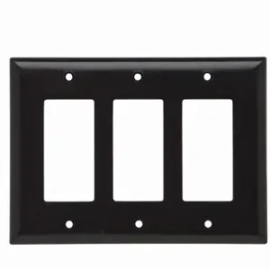 PASS AND SEYMOUR SPJ263 Decorator Opening Wall Plate, 3 Gang, Brown | CH4CMT