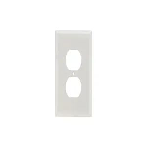 PASS AND SEYMOUR SPJ8-W Wall Plate, Duplex Receptacle Opening, 1 Gang, White | CH4CVY