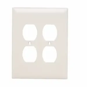 PASS AND SEYMOUR SPJ82-LA Wall Plate, Duplex Receptacle Opening, 2 Gang, Light Almond | CH4CXH