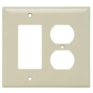 PASS AND SEYMOUR SPJ826-I Combination Opening Wall Plate, 1 Duplex Receptacle And 1 Decorator, 2 Gang | CH4BQE