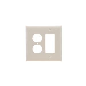 PASS AND SEYMOUR SPJ826-LA Combination Opening Wall Plate, 1 Duplex Receptacle And 1 Decorator, 2 Gang | CH4BQJ