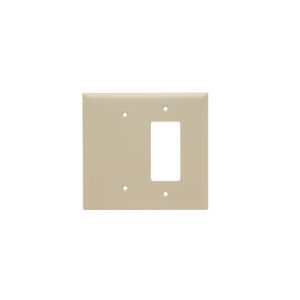PASS AND SEYMOUR SPO1326-I Combination Opening Wall Plate, 1 Blank And 1 Decorator, 2 Gang | CH4BNK