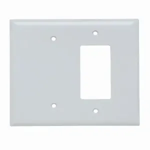 PASS AND SEYMOUR SPO1326-W Combination Opening Wall Plate, 1 Blank And 1 Decorator, 2 Gang | CH4BNQ