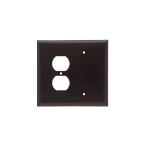 PASS AND SEYMOUR SPO138 Kombinations-Wandplatte mit Öffnung, 1 Blind- und 1 Duplex-Steckdose, 2-fach | CH4BNZ