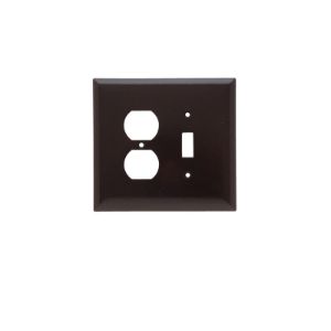 PASS AND SEYMOUR SPO18 Combination Opening Wall Plate, 1 Toggle Switch And 1 Duplex Receptacle, 2 Gang | CH4BUL