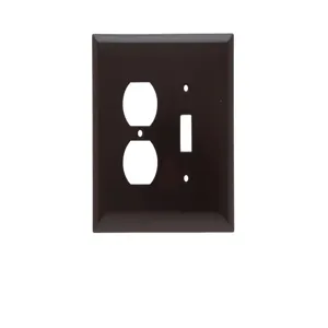 PASS AND SEYMOUR SPO18 Combination Opening Wall Plate, 1 Toggle Switch And 1 Duplex Receptacle, 2 Gang | CH4BUL