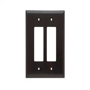 PASS AND SEYMOUR SPO262 Decorator Opening Wall Plate, 2 Gang, Brown | CH4CNX