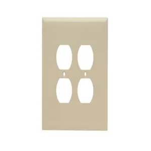 PASS AND SEYMOUR SPO82-I Wall Plate, Duplex Receptacle Opening, 2 Gang, Ivory | CH4CXD