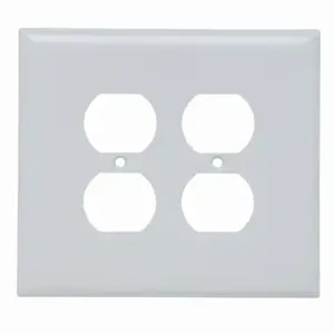 PASS AND SEYMOUR SPO82-W Wall Plate, Duplex Receptacle Opening, 2 Gang, White | CH4CXP