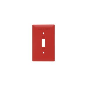 PASS AND SEYMOUR SS1-GBRED Wall Plate, 1 Gang, Stainless Steel, Painted Red | CH4GLA