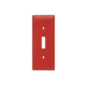 PASS AND SEYMOUR SS1-GBRED Wall Plate, 1 Gang, Stainless Steel, Painted Red | CH4GLA