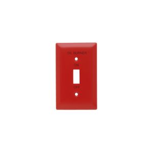 PASS AND SEYMOUR SS1-OBRED Wall Plate, 1 Gang Toggle, Stainless Steel, Painted Red | CH4GLH