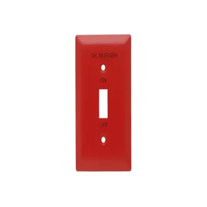 PASS AND SEYMOUR SS1-OBRED Wall Plate, 1 Gang Toggle, Stainless Steel, Painted Red | CH4GLH