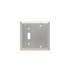 PASS AND SEYMOUR SS113 Combination Opening Wall Plate, 1 Toggle Switch And 1 Blank, 2 Gang | CH4BRL