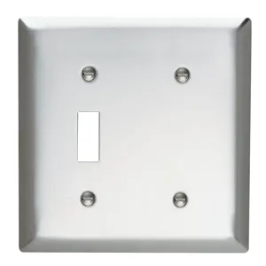 PASS AND SEYMOUR SS114 Combination Opening Wall Plate, 1 Toggle Switch And 1 Blank, 2 Gang | CH4BRM