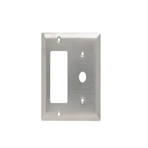 PASS AND SEYMOUR SS1226 Combination Opening Wall Plate, 1 Telephone And 1 Decorator, 2 Gang | CH4BRA