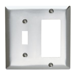 PASS AND SEYMOUR SS126 Combination Opening Wall Plate, 1 Toggle Switch And 1 Decorator, 2 Gang | CH4BTG