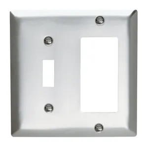 PASS AND SEYMOUR SS126 Combination Opening Wall Plate, 1 Toggle Switch And 1 Decorator, 2 Gang | CH4BTG