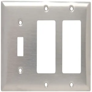 PASS AND SEYMOUR SS1262 Combination Opening Wall Plate, 1 Toggle Switch And 2 Decorator, 3 Gang | CH4BVM