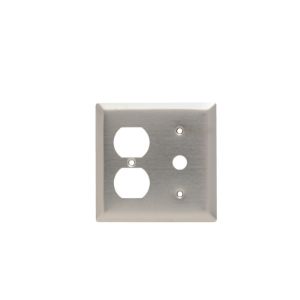 PASS AND SEYMOUR SS128 Combination Opening Wall Plate, 1 Telephone And 1 Duplex Receptacle, 2 Gang | CH4BRD