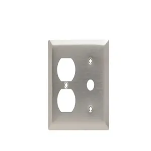 PASS AND SEYMOUR SS128 Combination Opening Wall Plate, 1 Telephone And 1 Duplex Receptacle, 2 Gang | CH4BRD