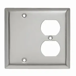 PASS AND SEYMOUR SS138 Combination Opening Wall Plate, 1 Blank And 1 Duplex Receptacle, 2 Gang | CH4BNT