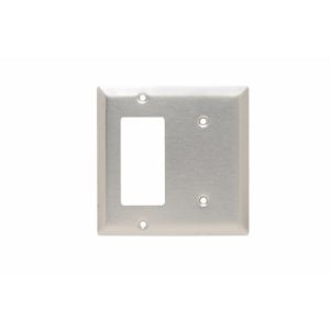 PASS AND SEYMOUR SS1426 Combination Opening Wall Plate, 1 Blank And 1 Decorator, 2 Gang | CH4BND