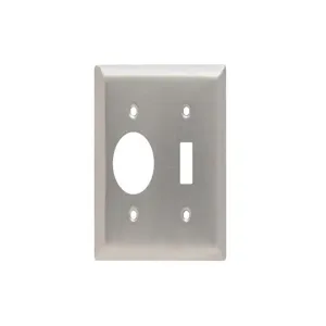 PASS AND SEYMOUR SS17 Combination Opening Wall Plate, 1 Toggle Switch And 1 Receptacle | CH4BVJ