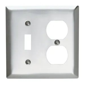 PASS AND SEYMOUR SS18 Combination Opening Wall Plate, 1 Toggle Switch And 1 Duplex Receptacle, 2 Gang | CH4BUG