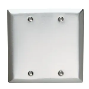 PASS AND SEYMOUR SS23 Blank Wall Plate, Box Mounted, 2 Gang, 302/304 Stainless Steel | CH4BGU