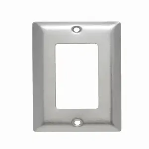 PASS AND SEYMOUR SS26 Decorator Opening Wall Plate, 1 Gang, Stainless Steel | CH4CKR